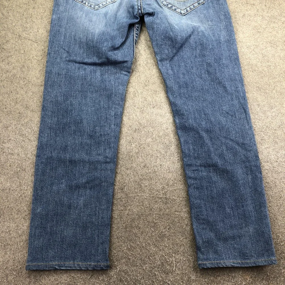 True Religion Geno Jeans Mens 34 Blue Medium Wash Relaxed Slim Straight Denim